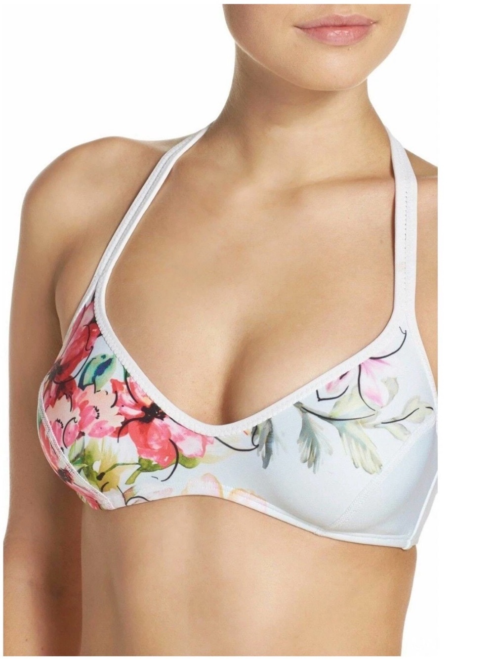 NWT ROBIN PICCONE Camellia Floral Underwire Bikini Top Size Medium
